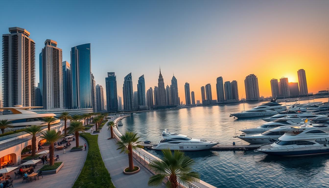 Dubai Marina — яхты и высотки